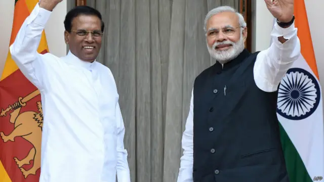 नरेंद्र मोदी, मैथ्रिपाला सिरिसेना
