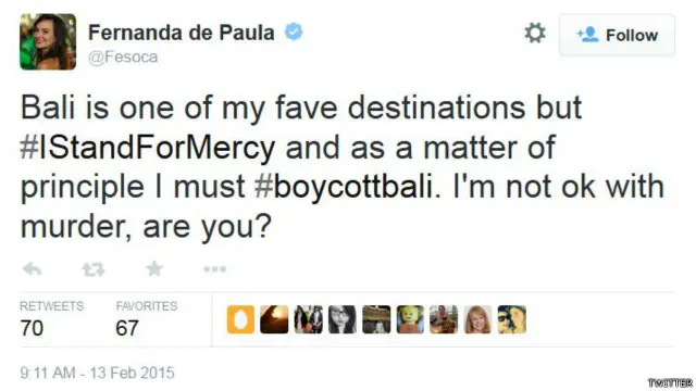 'Karena prinsip saya harus memboikot Bali. Saya tidak setuju dengan hukuman mati, bagaimana Anda,' katanya.