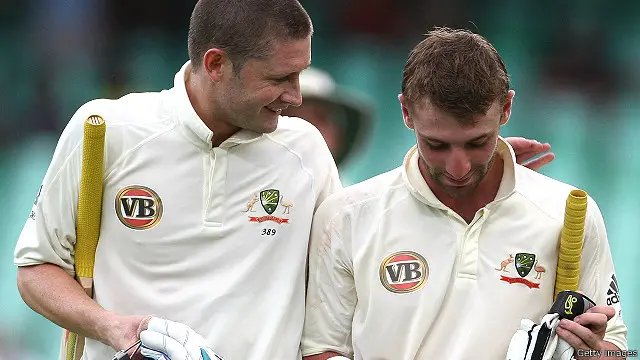 Michael Clarke and Phil Hughes
