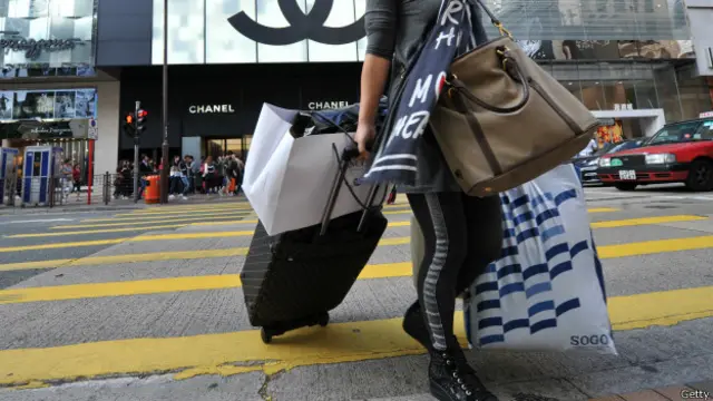 拖行李箱中国游客