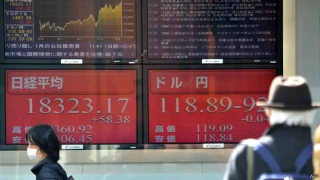 شاشة لمؤشر سوق المال الياباني