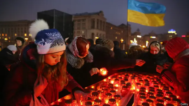 بزرگداشت قربانیان قیام "میدان" در کیف