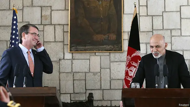 دامریکا له دفاع وزیر سره په ګډه خبري ناسته کې ښاغلي غني د سولې خبرو ته هم اشاره دلوده