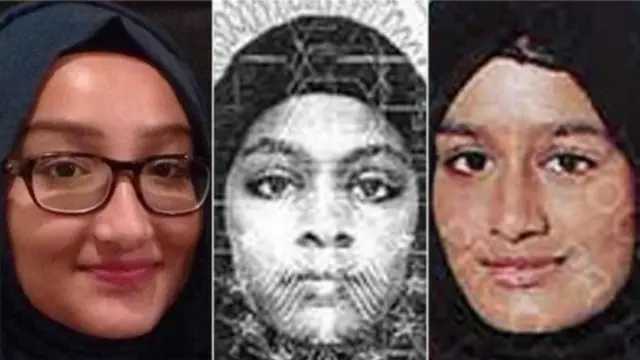 Dari Kiri: Kadiza Sultana, Amira Abase dan Shamima Begum kenal dengan gadis yang pergi ke Suriah Desember lalu
