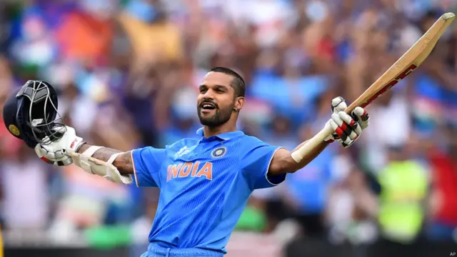 تاہم ان کے ساتھ آنے والے دوسرے اوپنر شیکھر دھون نے سنچری بنائی اور 137 رنز بنانے کے بعد آؤٹ ہوئے۔