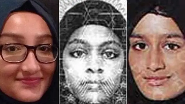 (دائیں سے بائیں) شمیمہ بیگم، عامرہ عباسی اور خدیجہ سلطانہ فروری میں برطانیہ سے ترکی کے راستے شام کے لیے روانہ ہوئیں