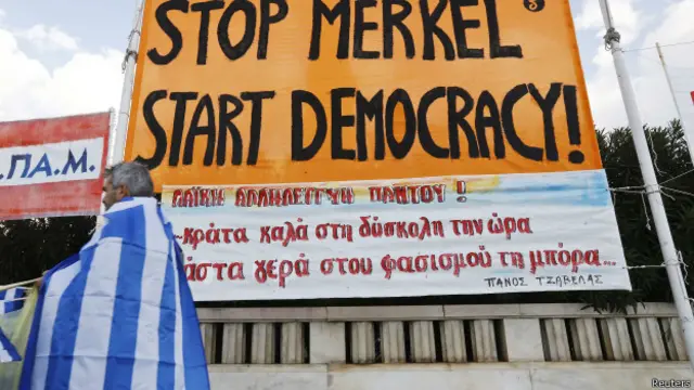 Демонстранты в Афинах