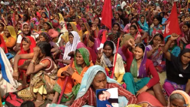 भूमि अधिग्रहण विधेयक के ख़िलाफ़ दिल्ली में प्रदर्शन