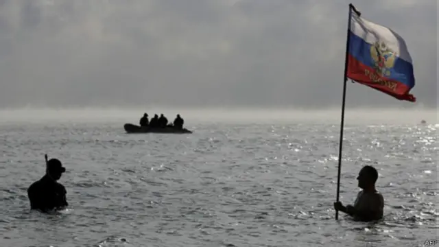 купання з прапором в Криму