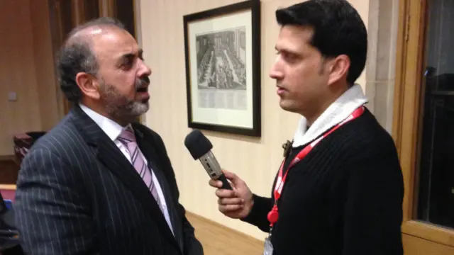 لارڈ نذیر بی بی سی سے بات کرتے ہوئے