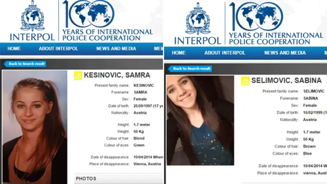 Samra Kesinovic và Sabina Salimovic đều đã sang Syria