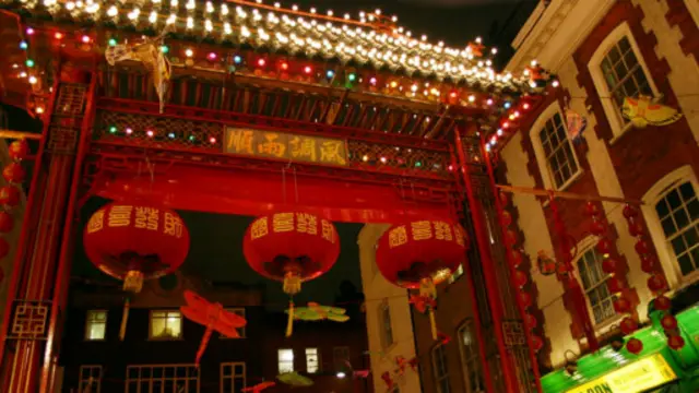 伦敦中国城的灯笼