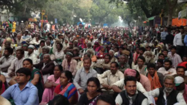 farmers at the protest-bbc