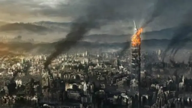 疑似台北受到袭击的相片