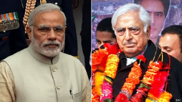 नरेंद्र मोदी और मुफ्ती मोहम्मद सईद