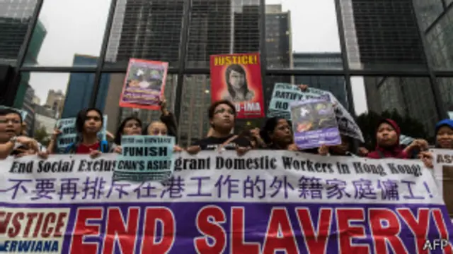 ပြစ်ဒဏ် မချမီ ဟောင်ကောင်ရောက် အိမ်ဖော်တွေ တရားရုံး ရှေ့မှာ ဆန္ဒပြကြ