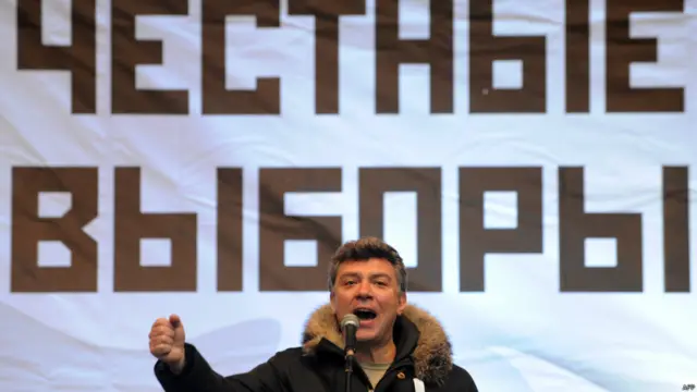 Борис Немцов на митинге за честные выборы в декабре 2011 года