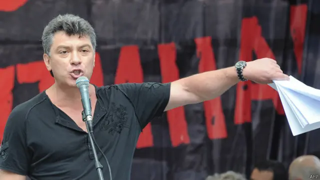 Борис Немцов на протестном митинге