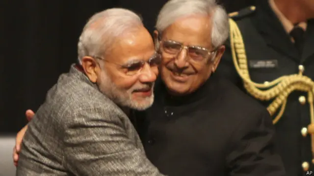 नरेंद्र मोदी और मुफ्ती मोहम्मद सईद