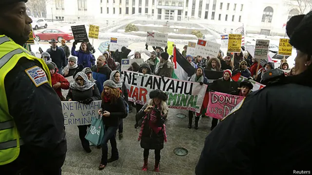 Protesta en Washington contra Netanyahu