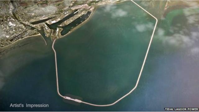 دیواره سد تالاب سوانزی در ولز هشت کیلومتر طول خواهد داشت و ۳.۲ کیلومتر در دریا پیشروی خواهد کرد. 