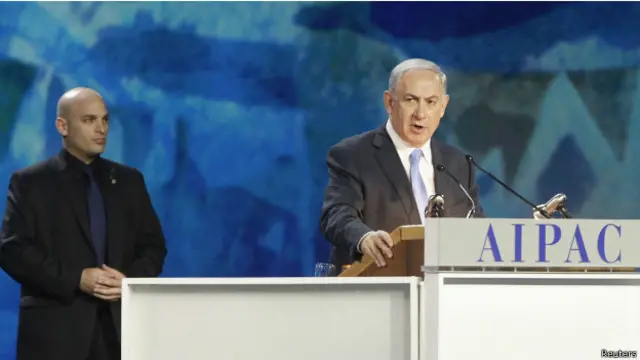 Netanyahu habló ante el Comité Israelí Estadounidense de Asuntos Públicos. 