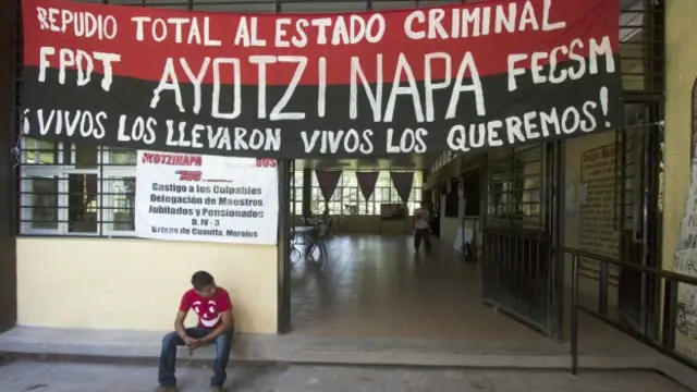 Estudiante en la Escuela Normal de Ayotzinapa. Foto: AFP/Getty