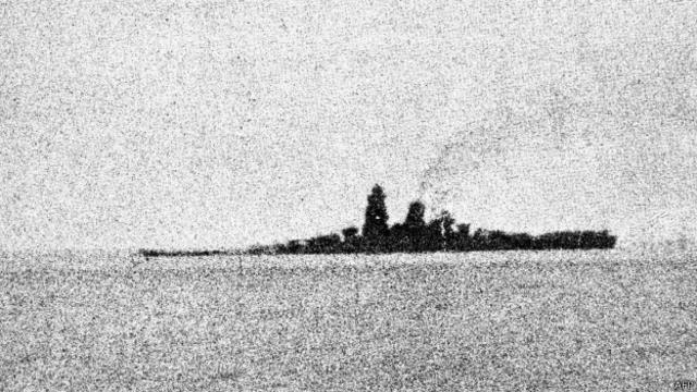 Foto del Musashi tomada el 24 de octubre de 1944