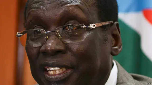 El ministro de Relaciones Exteriores de Sudán del Sur, Barnaba Marial Benjamin