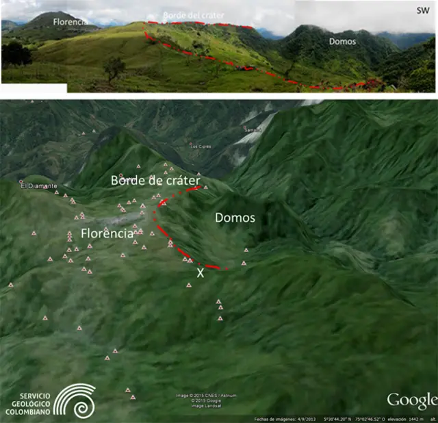 Volcán El Escondido, Caldas, Colombia.