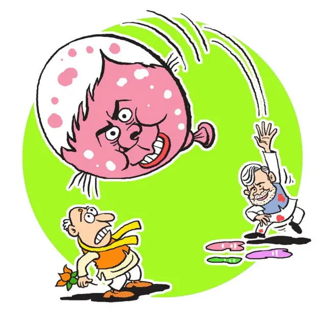 लालू यादव, नीतीश कुमार, कार्टून, भाजपा, मंजुल