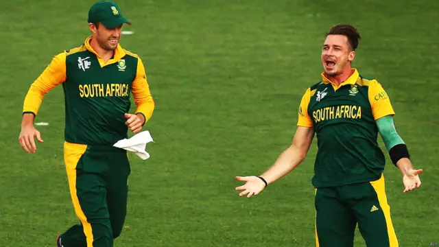 جنوبی افریقہ کی جانب سے سٹین نے دس اوورز میں 30 رنز کے عوض تین وکٹیں حاصل کیں۔