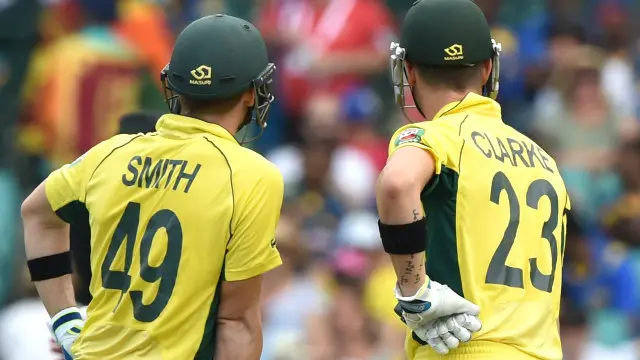 کلارک اور سٹیون کے درمیان 134 رنز کی شراکت ہوئی