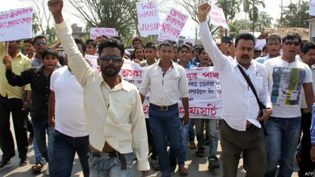 تظاهر المسلمون في ناغالاند وولاية آسام المجاورة احتجاجا على قتل المتهم