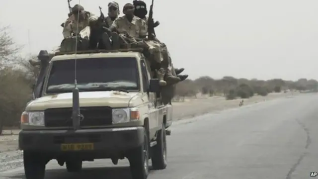 نیروهای چاد در نزدیکی مرز نیجریه در روز ۶ مارس