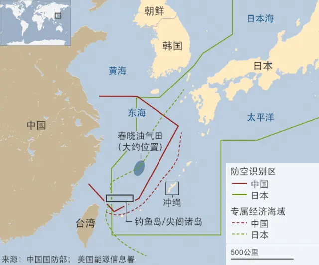 东海争议区域地图