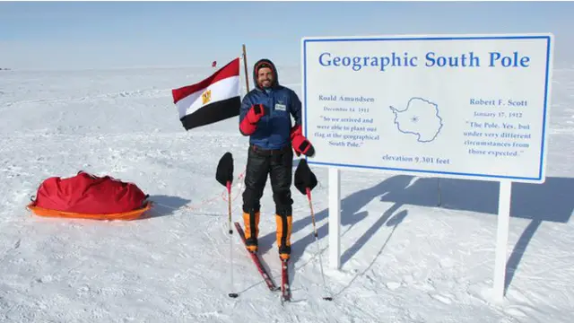 Омар Самра на Южном полюсе