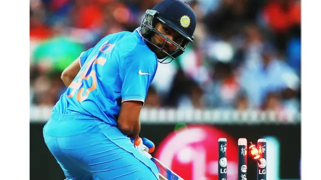 64 رنز بنانے والے بھارتی اوپنر روہت شرما ٹامسن کا شکار بنے۔