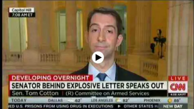 تام کاتن نویسنده نامه به رهبران ایران در سنا بود