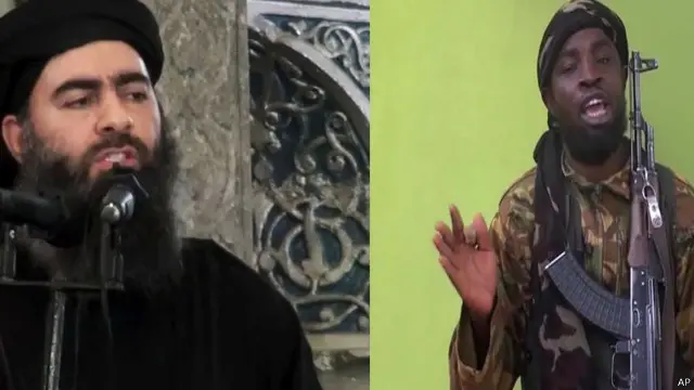 بوكو حرام أعلنت الأحد بيعتها زعيم تنظيم "الدولة الإسلامية" أبو بكر البغدادي (يسار). 