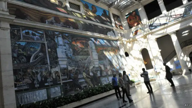 Mural karya perupa Diego Rivera yang berjudul "Detroit Industry" termasuk yang akan dipamerkan.