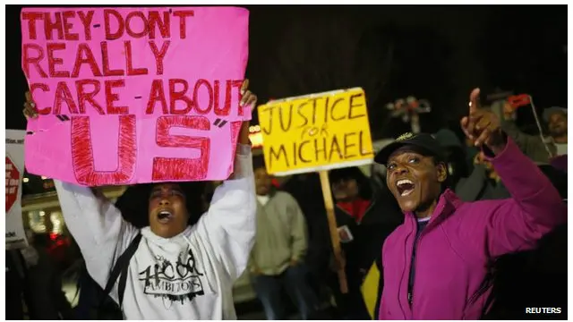 فرگوسن میں سیاح فام نوجوان کی ہلاکت کے بعد گذشتہ آٹھ ماہ سے احتجاج ہو رہا ہے