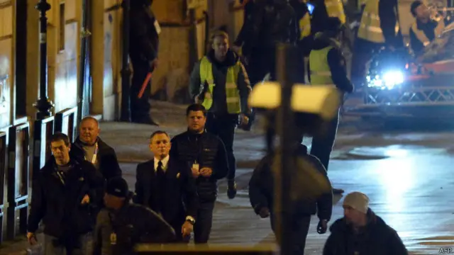 Daniel Craig filma la película Spectre, de James Bond