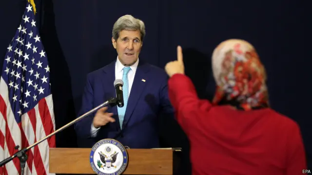 تصريحات كيري جاء خلال مؤتمر صحفي على هامش مشاركته في مؤتمر شرم الشيخ الاقتصادي.