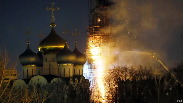 Пожар в Новодевичьем монастыре