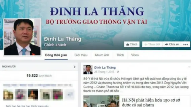 Ông Đinh La Thăng được mạng xã hội Việt Nam nói đến nhiều