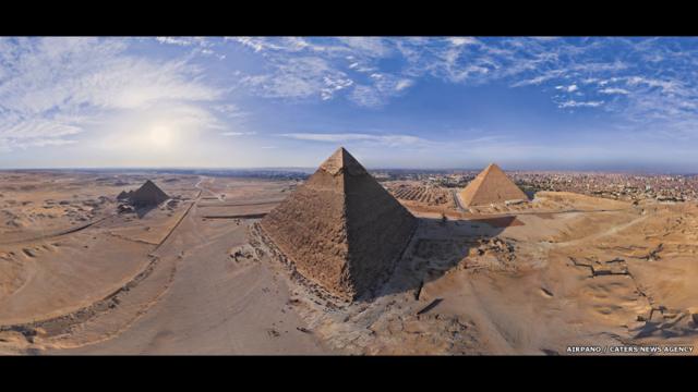 Las pirámides, Egipto. AirPano, a través de Caters News Agency.