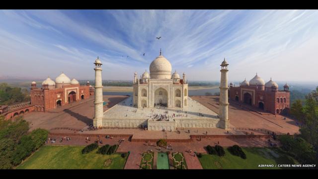 Taj Mahal, India. AirPano, a través de Caters News Agency. 