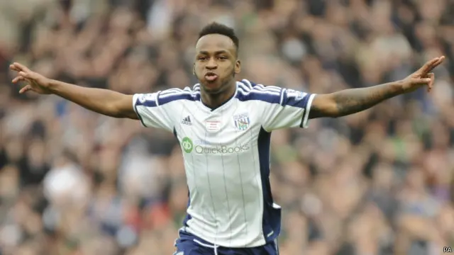 Penyerang West Brom Saido Berahino tidak mendapat tempat.