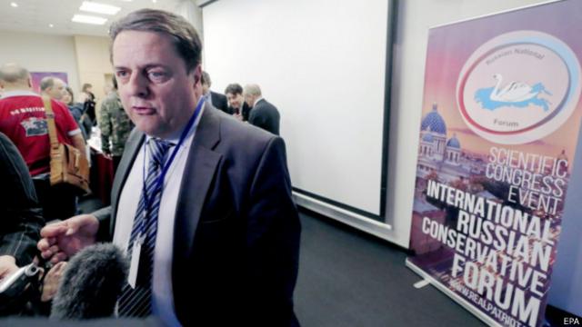 Бывший лидер Британской национальной партии Ник Гриффин на Международном консервативном форуме в Санкт-Петербурге 22 марта 2015 г.